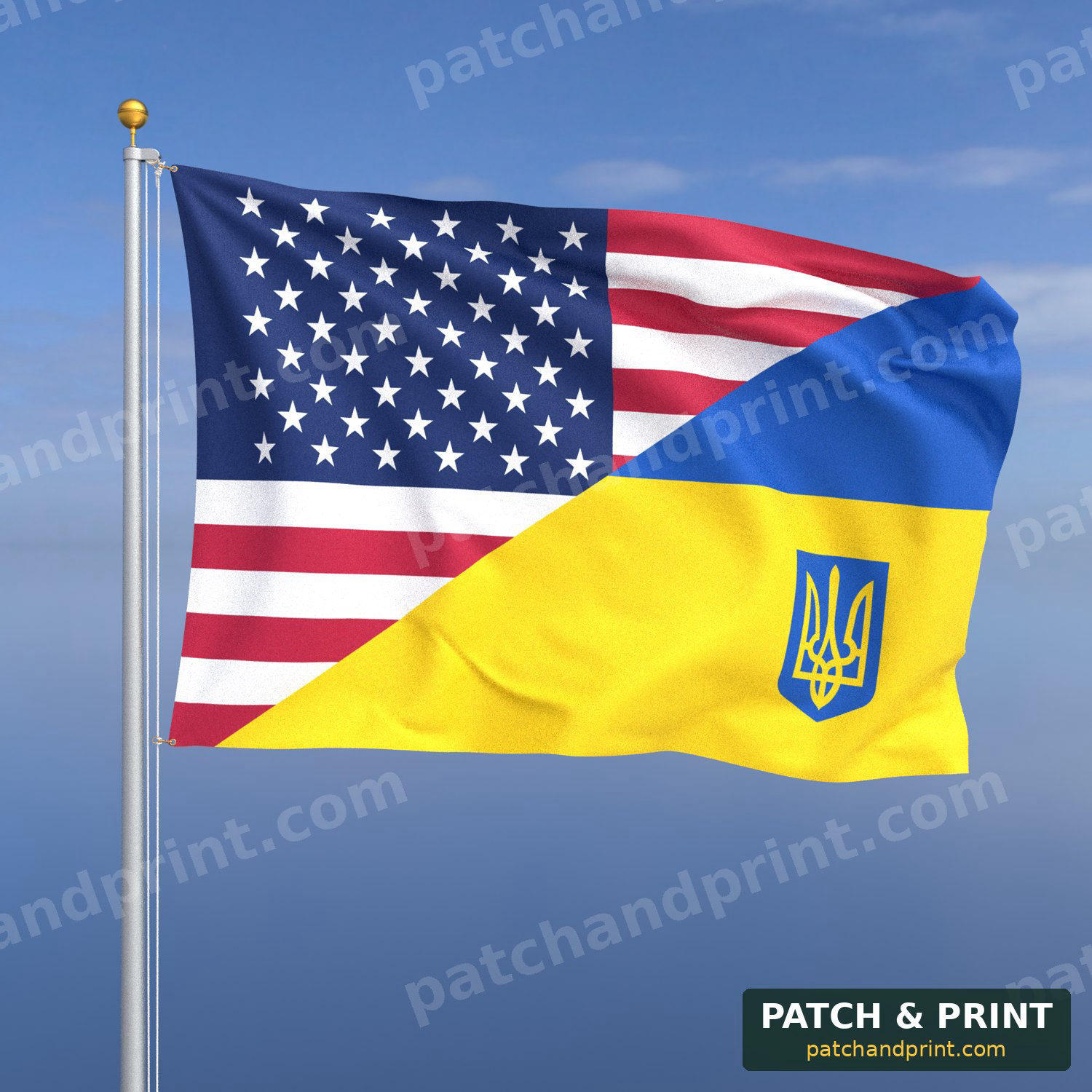 Прапор США + Україна