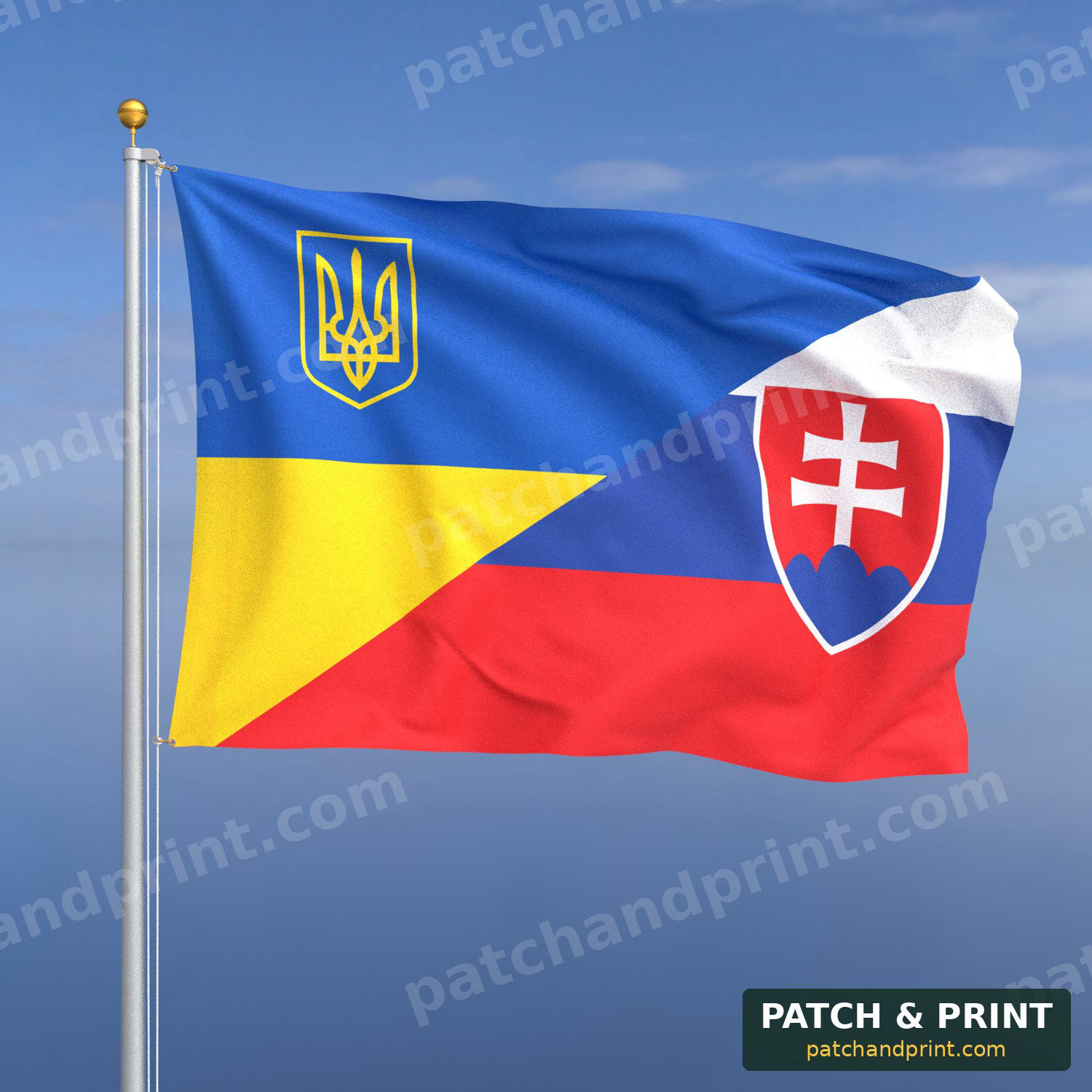 Прапор Словаччина + Україна