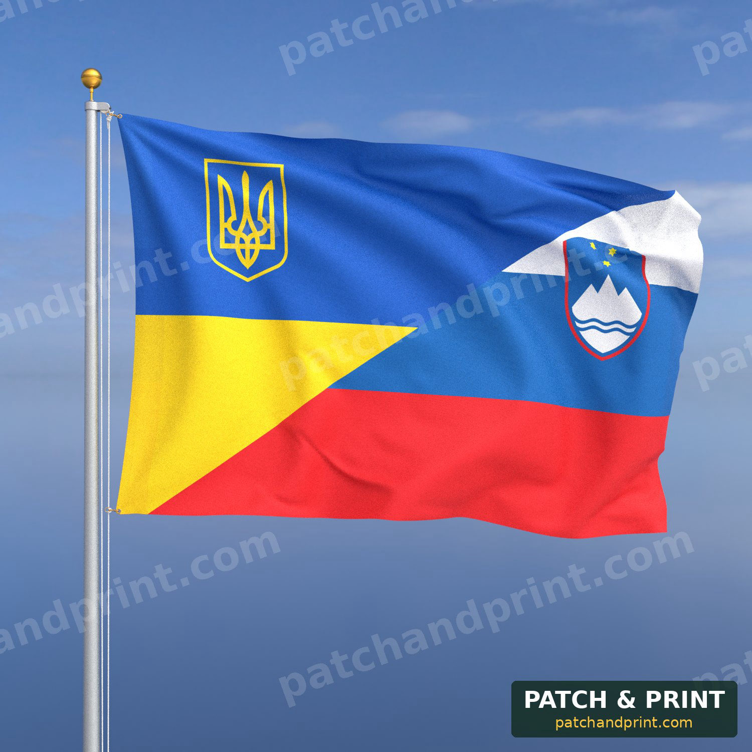 Прапор Словенія + Україна