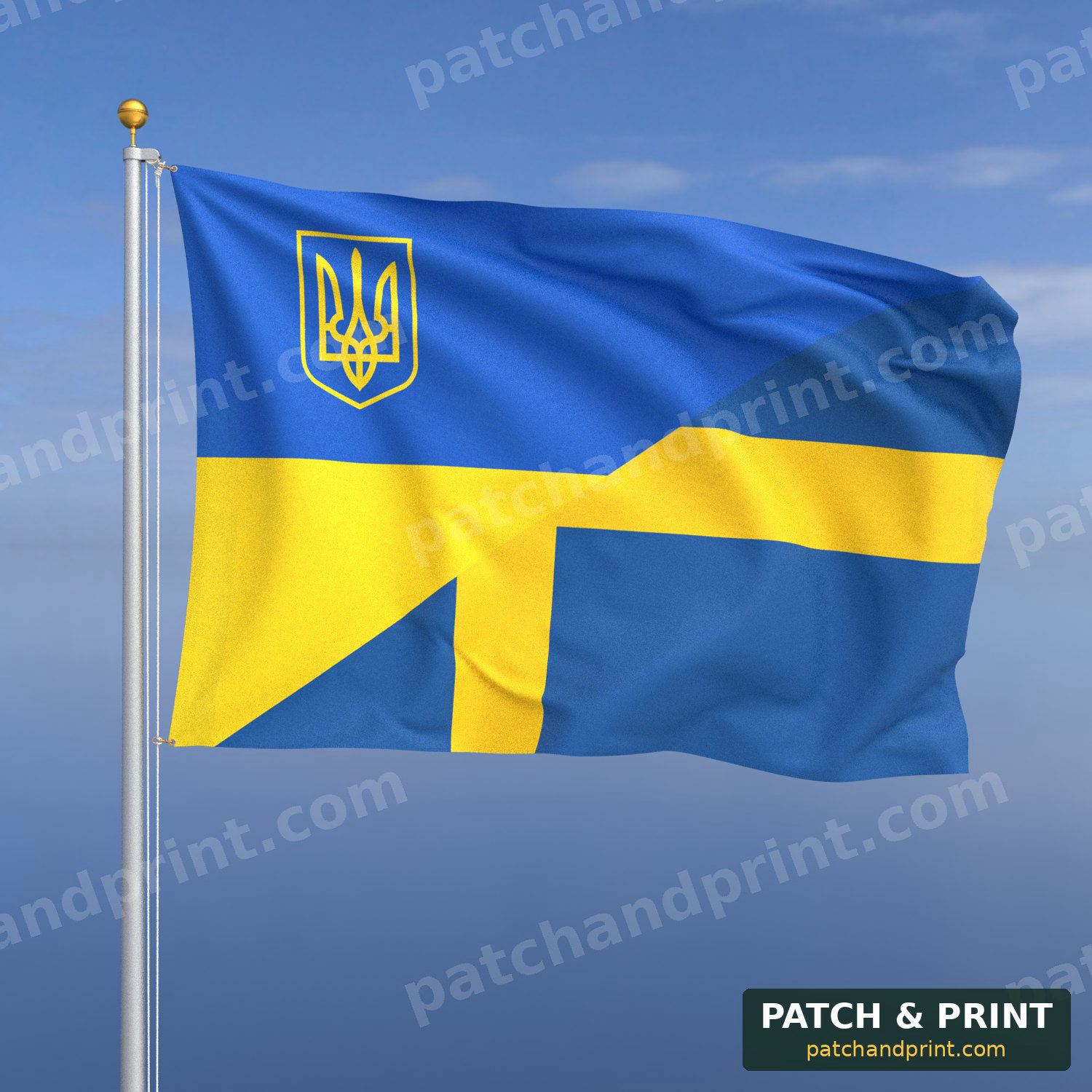 Прапор Швеція + Україна