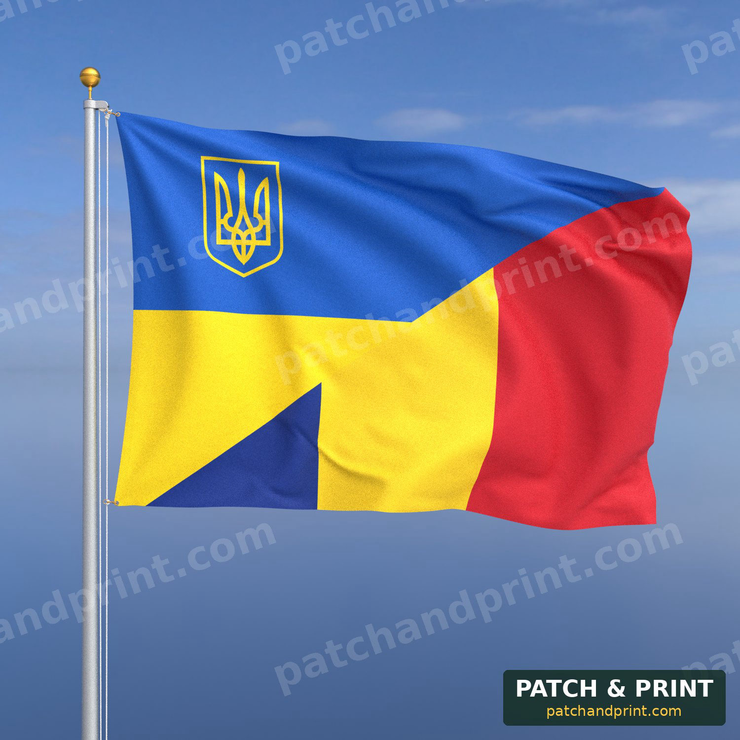 Прапор Румунія + Україна