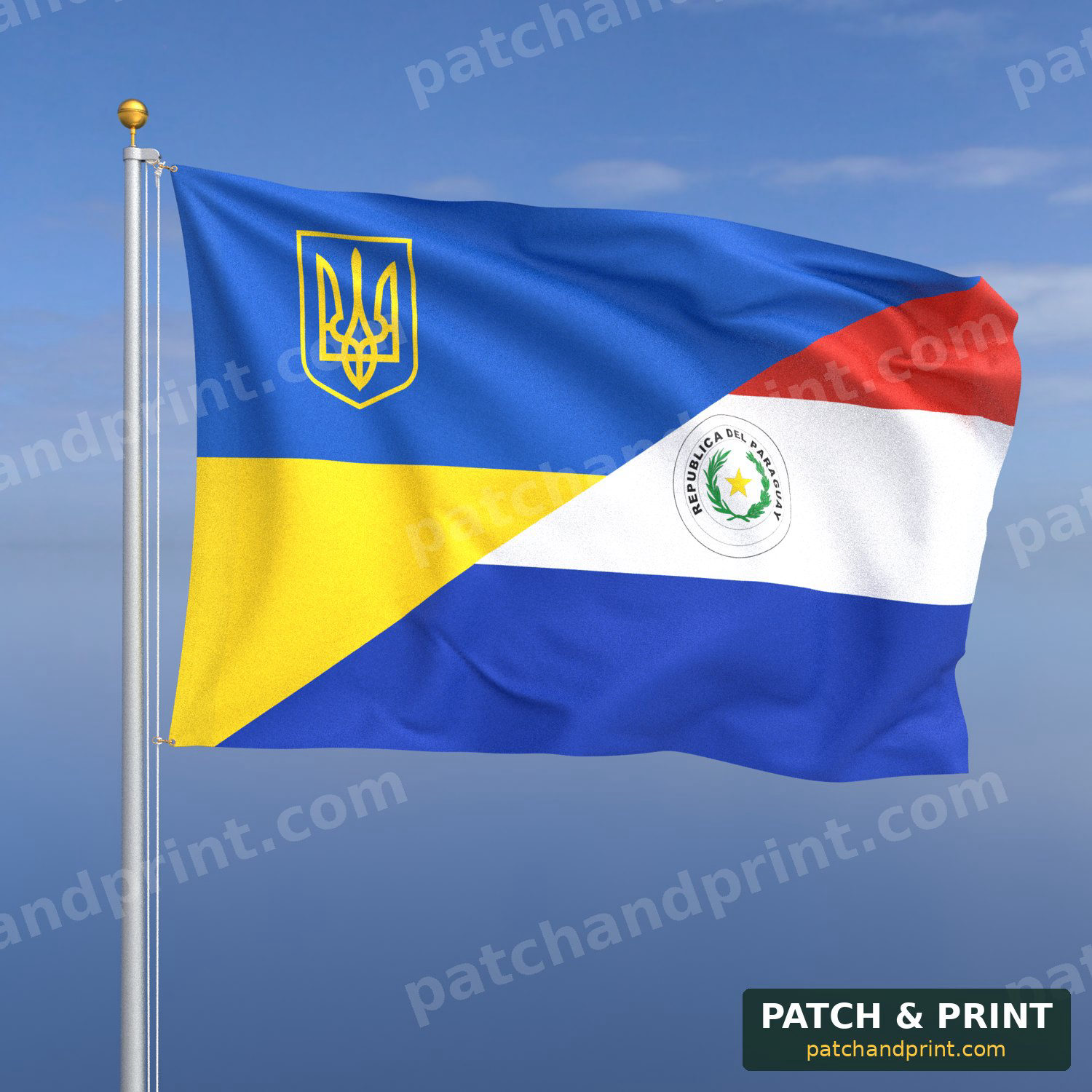 Прапор Парагвай + Україна