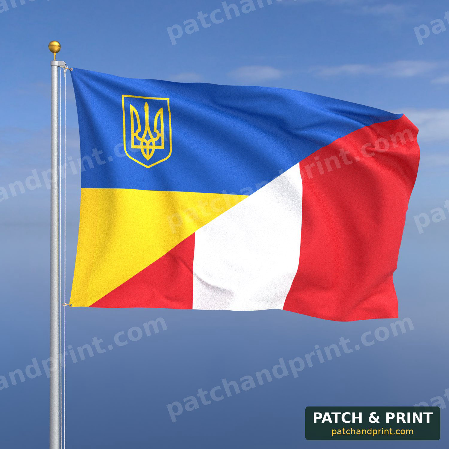 Прапор Перу + Україна