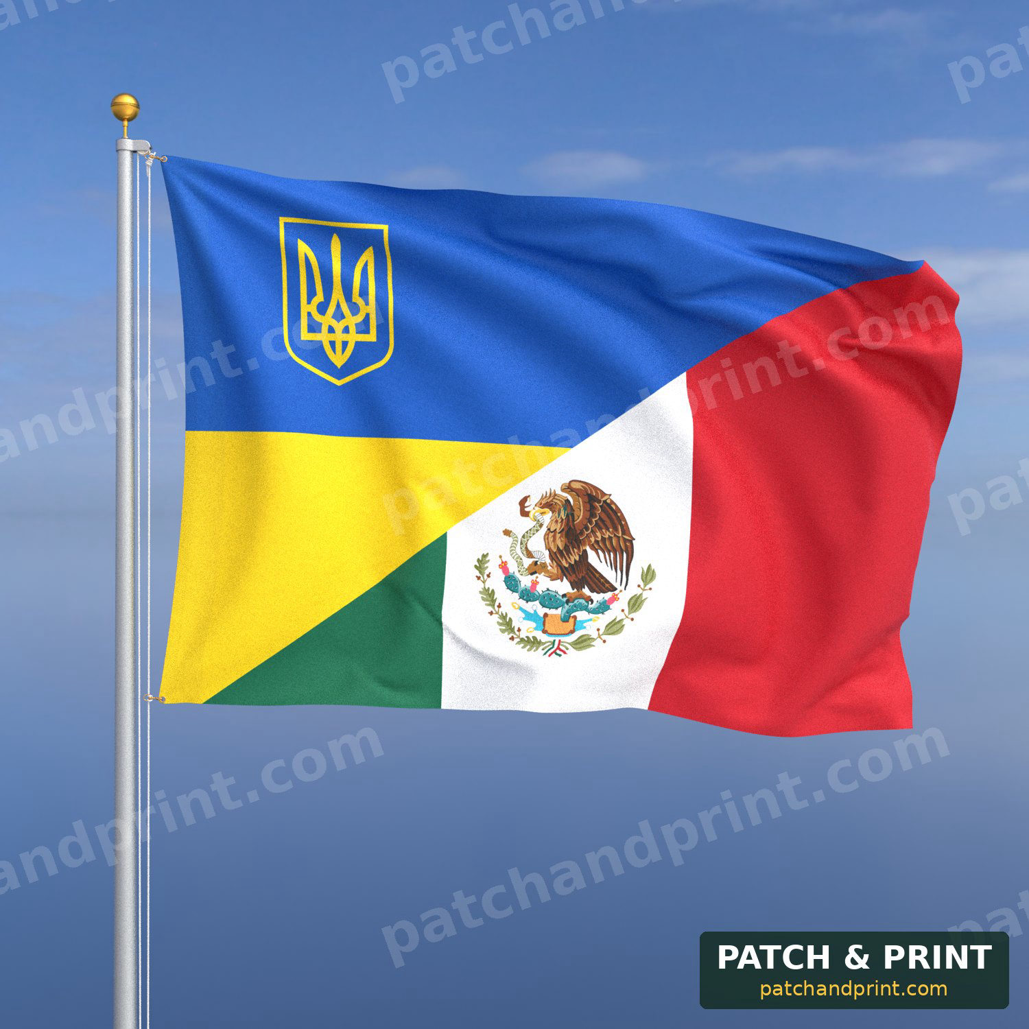 Прапор Мексика + Україна