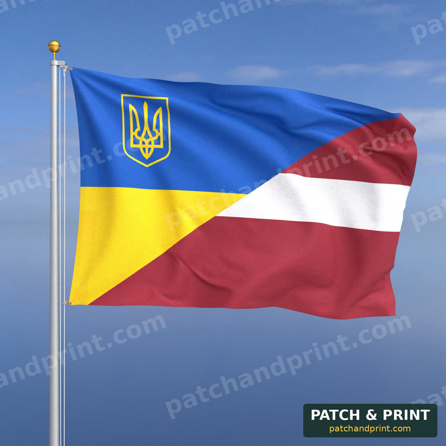 Прапор Латвія + Україна