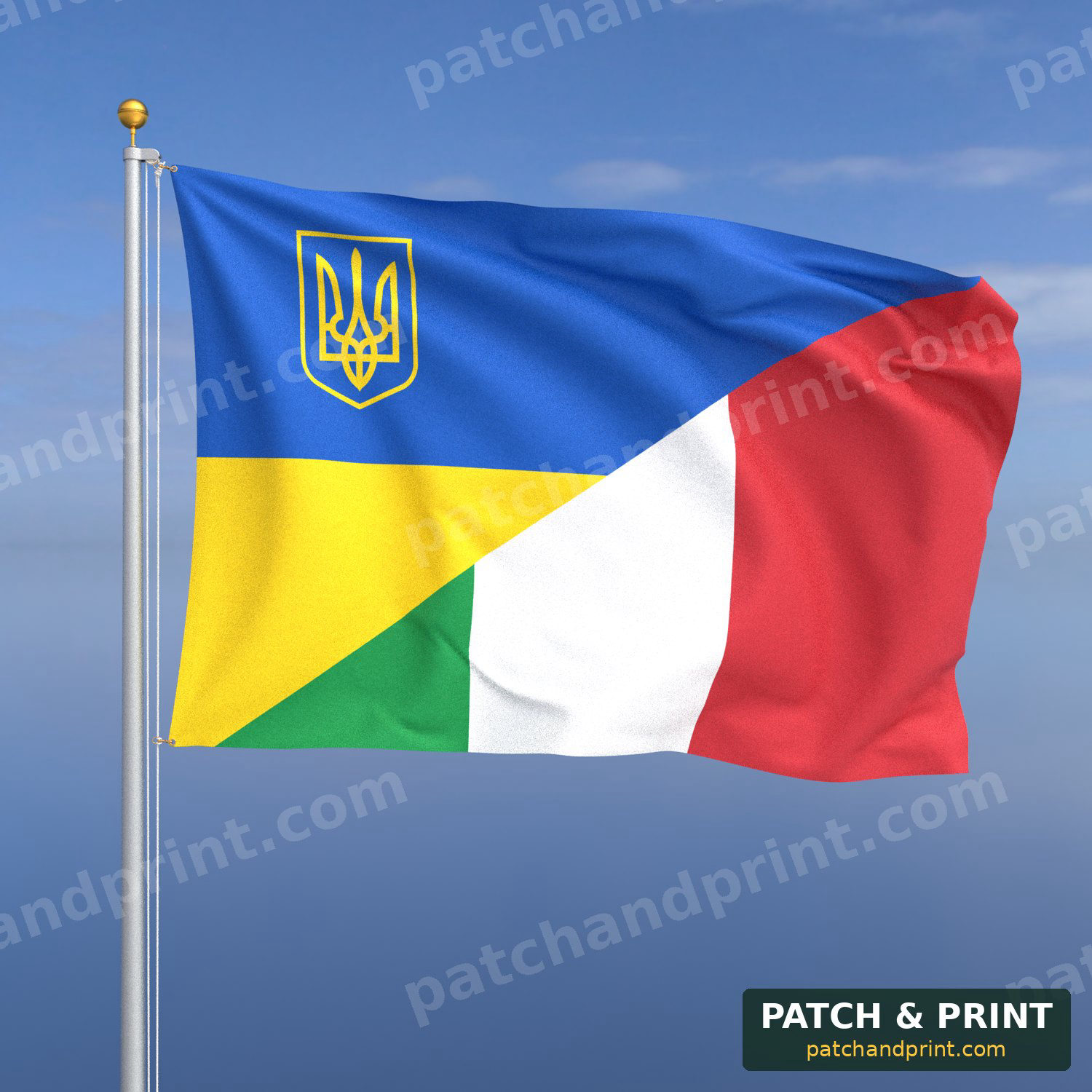 Прапор Італія + Україна