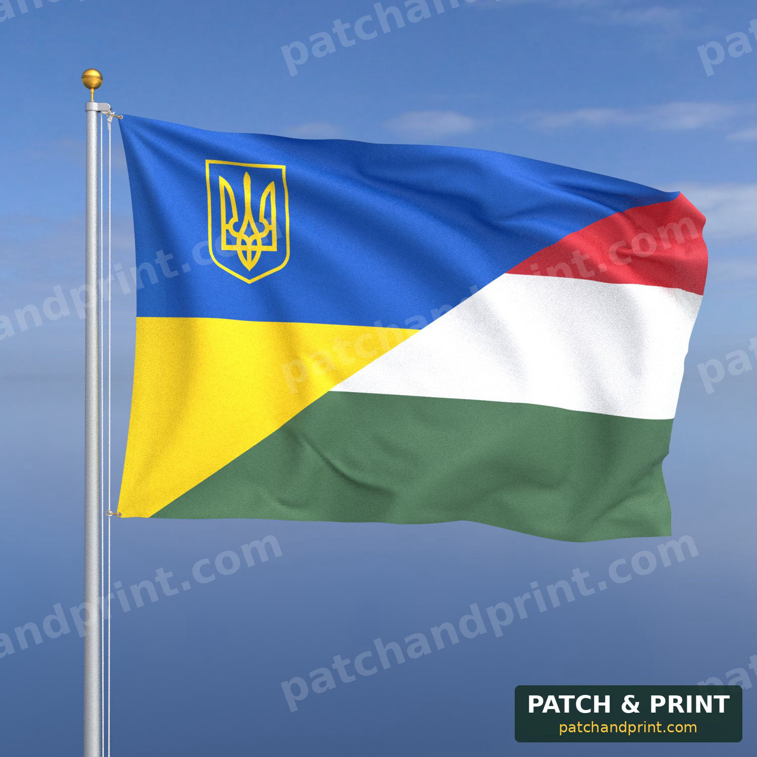 Прапор Угорщина + Україна