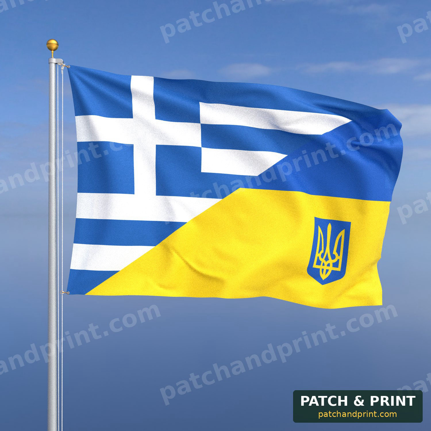Прапор Греція + Україна