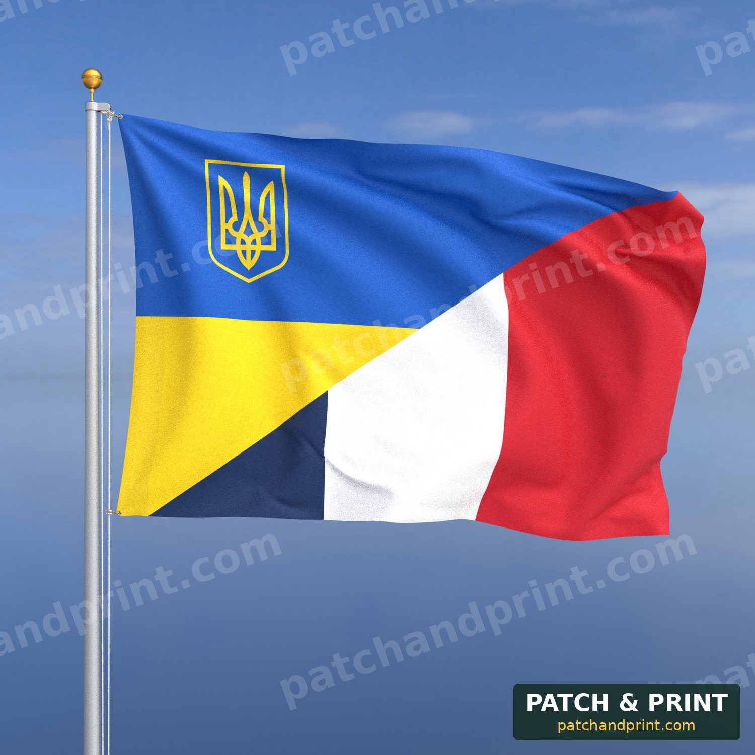 Прапор Франція + Україна