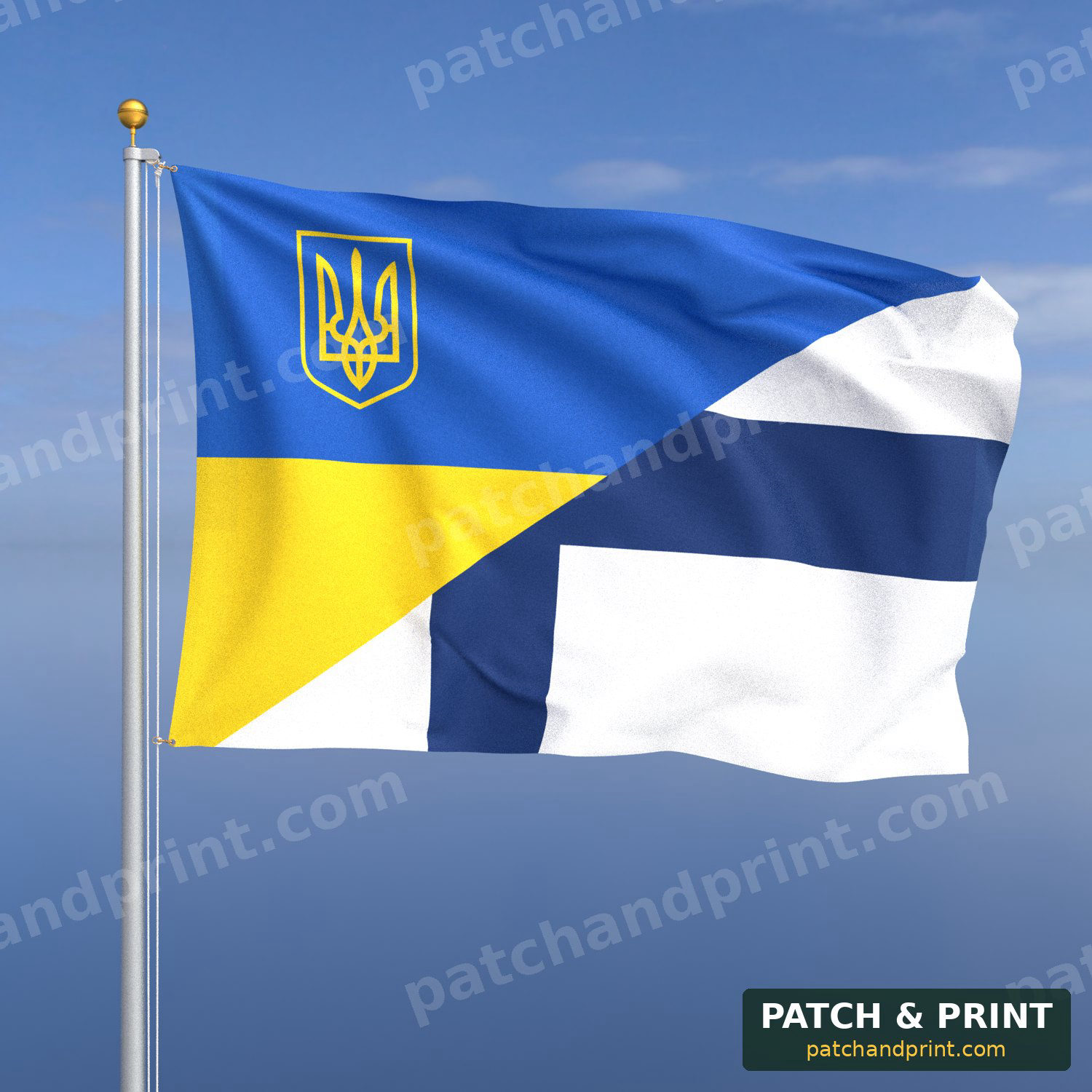 Прапор Фінляндія + Україна