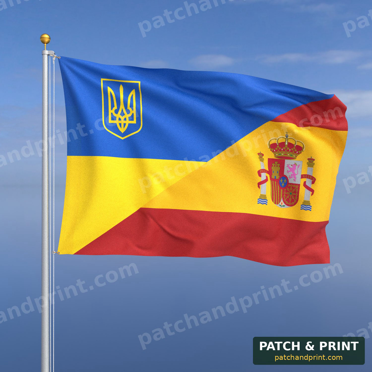 Прапор Іспанія + Україна