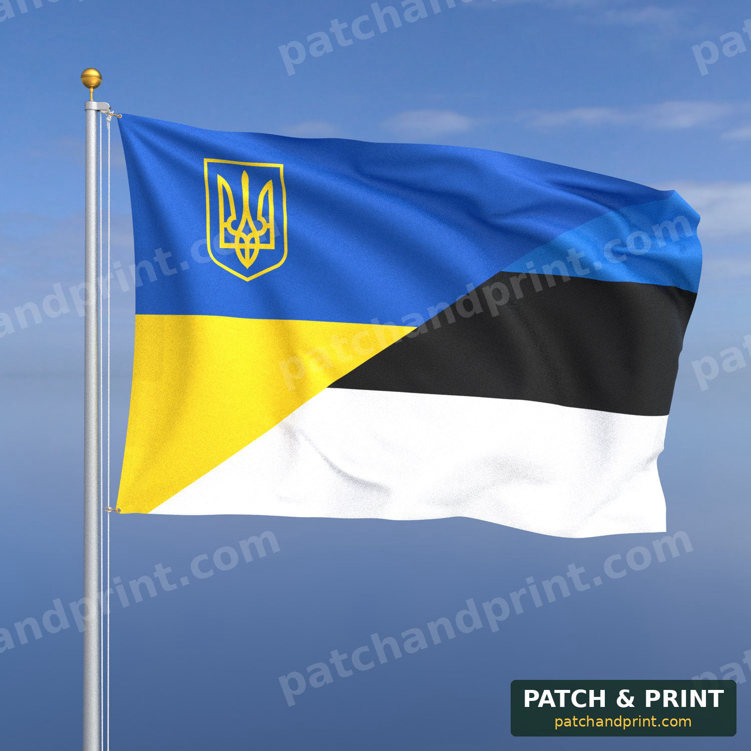 Прапор Естонія + Україна