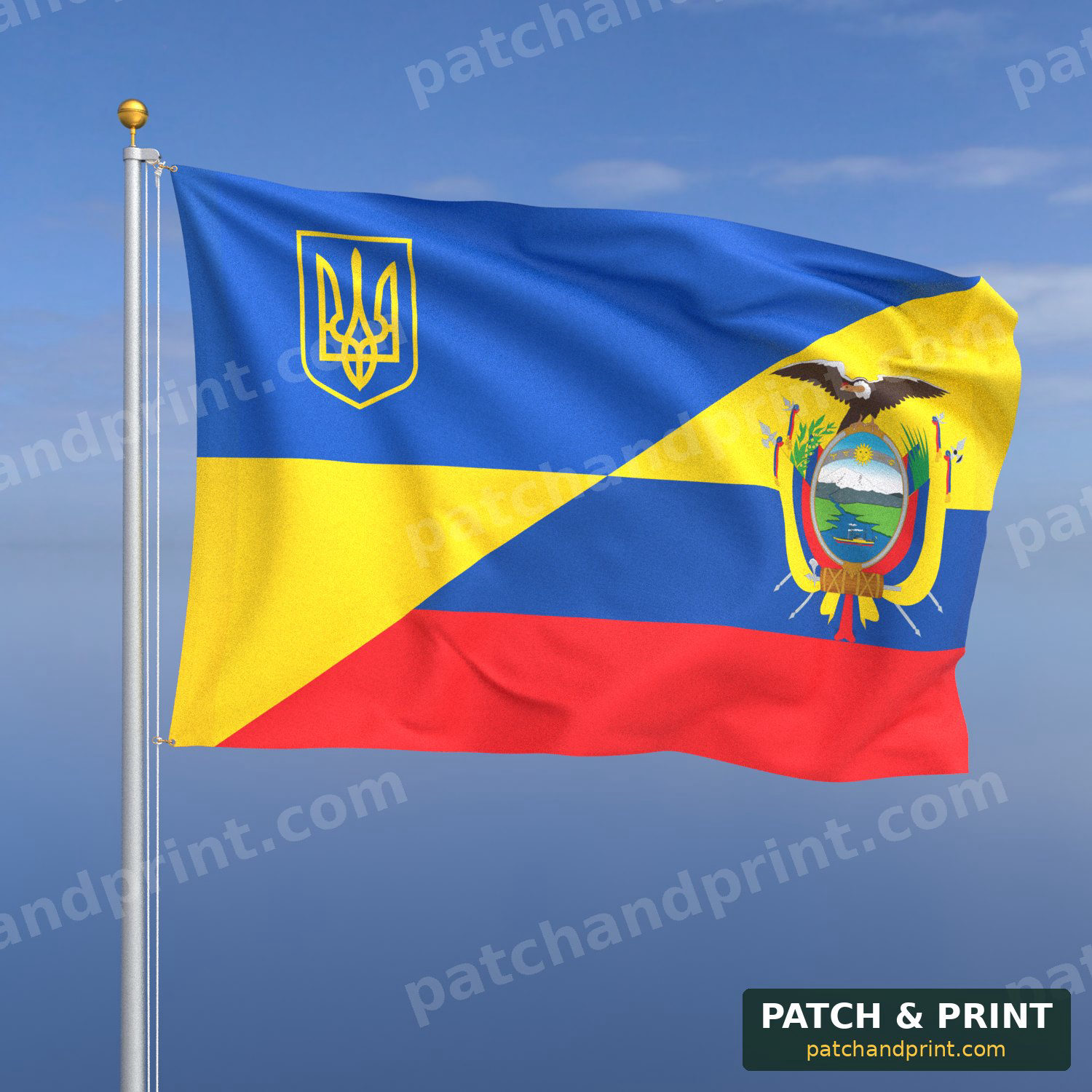 Прапор Еквадор + Україна