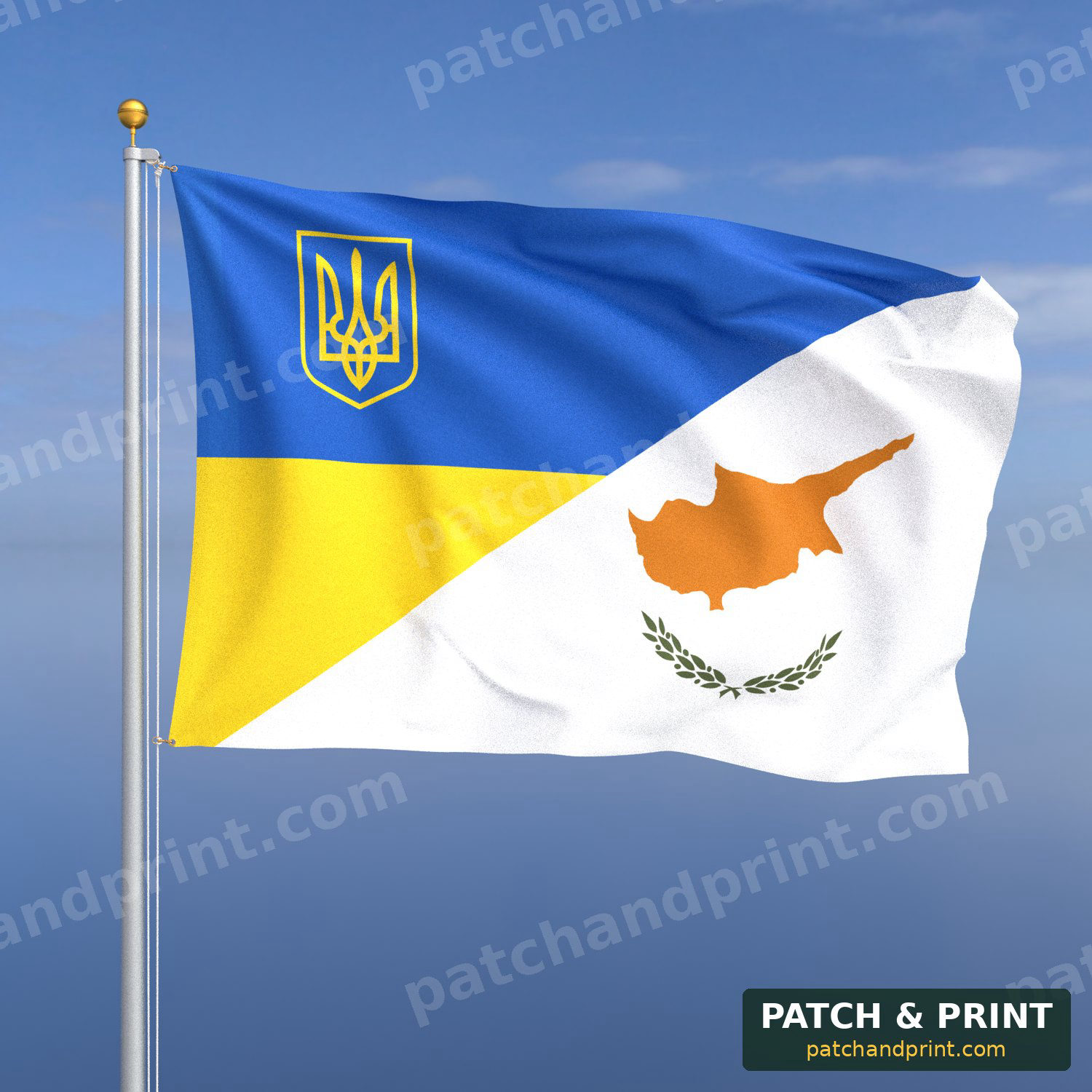 Прапор Кіпр + Україна