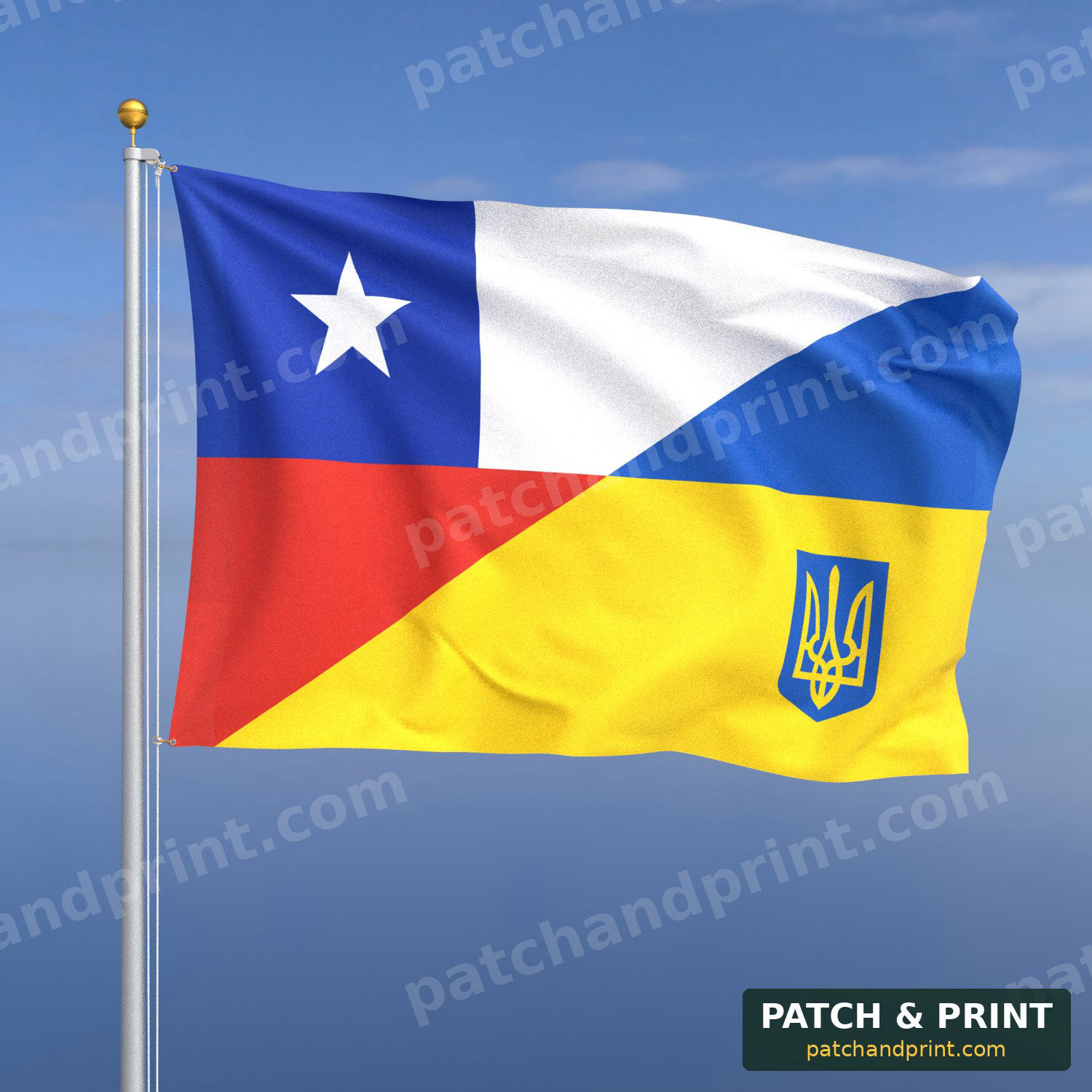 Прапор Чилі + Україна
