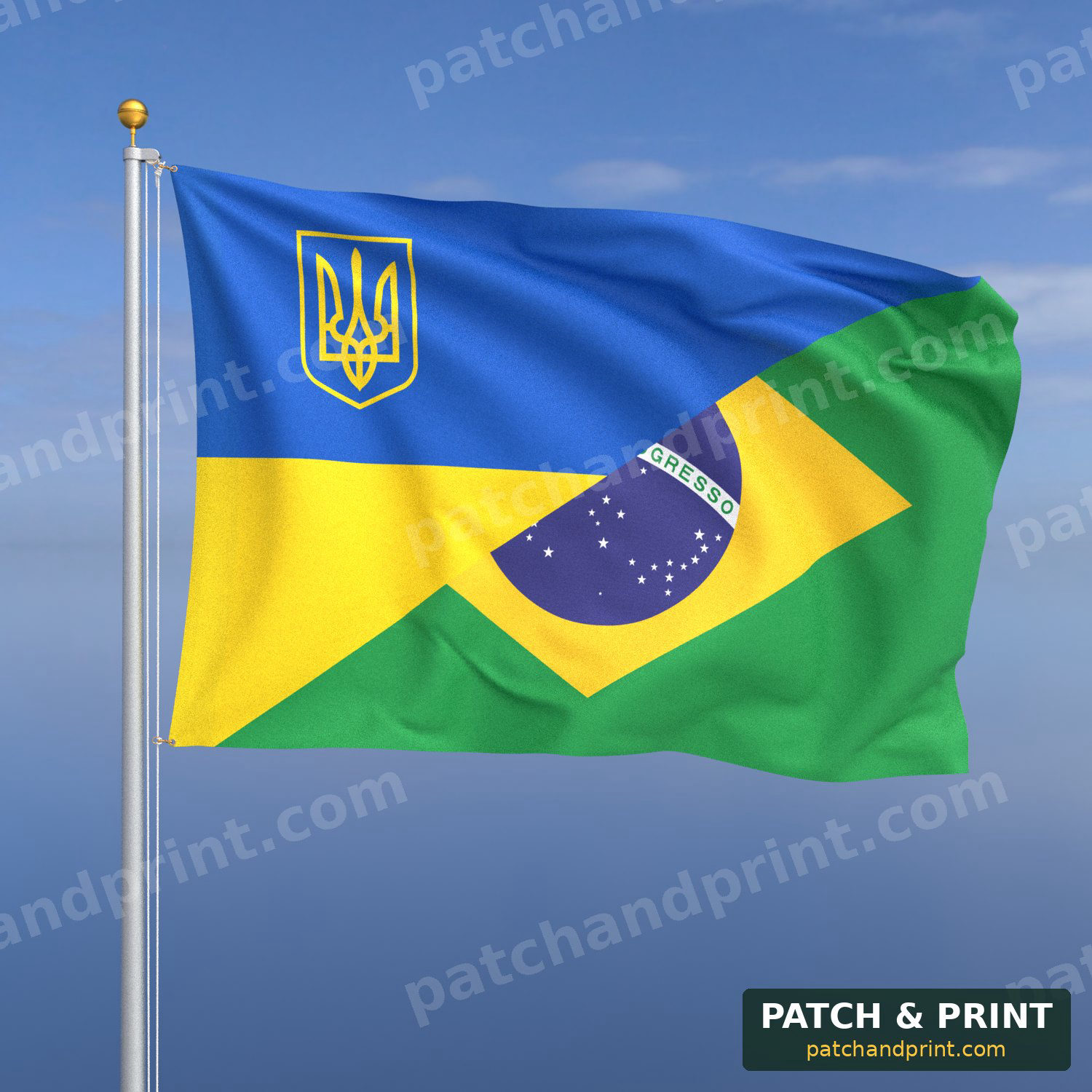 Прапор Бразилія + Україна