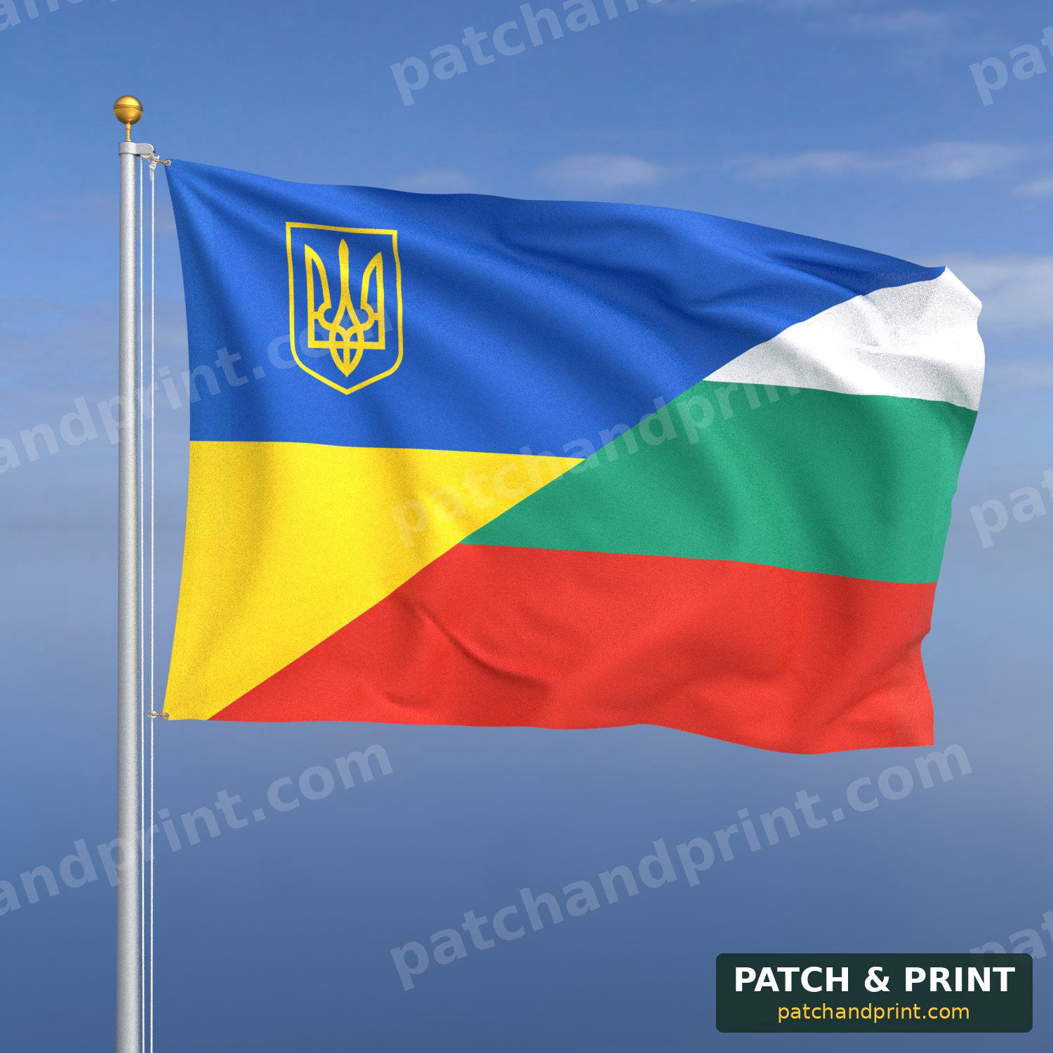 Прапор Болгарія + Україна